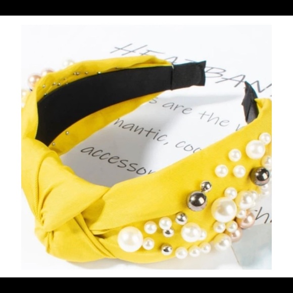 Accessories - 2/$12 Luxury Yellow Faux Pearl Headband